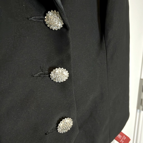 Ieena By Mac Duggal - Black Tuxedo Halter Ultra High Waist Jumpsuit 2643 - Picture 3 of 5